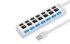 USB хаб Memos 7SW на 7 портов USB 2.0 White, разветвитель с кнопками on off HUB белый