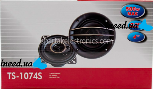 Автомобильная акустика Pioneer TS-1074S 500W автомобильные колонки 4", 10 см TS-A1074E Черная