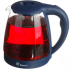 Скляний електрочайник Domotec MS-8211 Blue 2200W 2.2 л, чайник електричний з кольоровою rgb підсвіткою