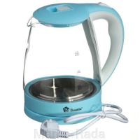 Domotec MS-8214 Sky Blue 2200W 2.2L Glass electric kettle, electric kettle with RGB color backlight