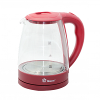 Стеклянный электрочайник Domotec MS-8213 Red 2200W 2.2 л, чайник электрический с цветной RGB подсветкой
