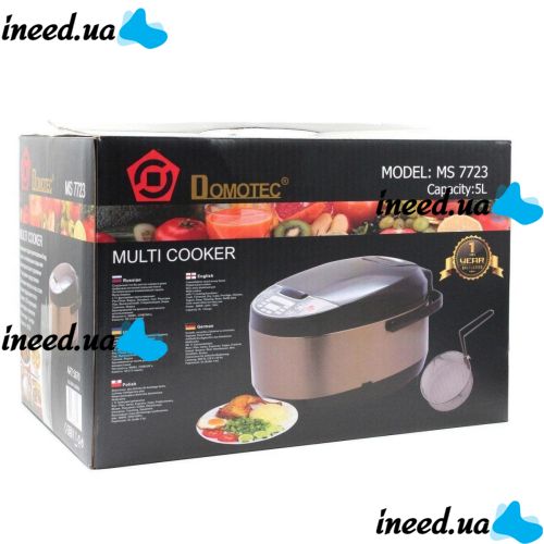 Мультиварка Domotec MS-7723 900W Gold Steel с фритюрницей на 5 литров 11 программ