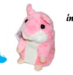 Interactive Toy Talking Hamster Woody O'time WT0502 Pink, repeats words, Hamster repeat pink