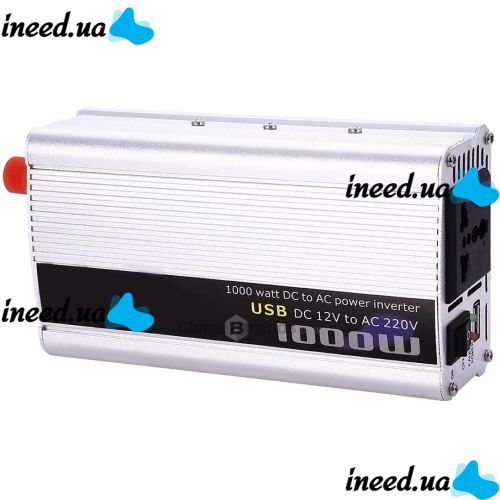Автомобильный инвертор 12V-220V 1000W преобразователь напряжения, 12В 220В 1000Вт