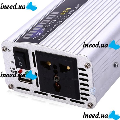 Автомобильный инвертор 12V-220V 1000W преобразователь напряжения, 12В 220В 1000Вт