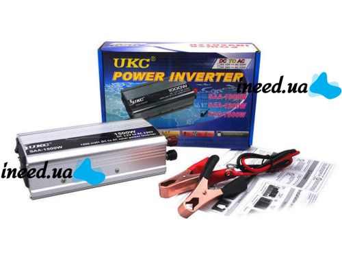 Автомобильный преобразователь напряжения UKC SAA-1500W 12V-230V 1500W авто инвертор в коробке