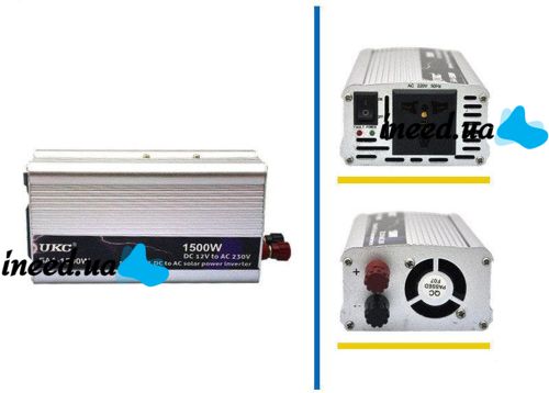 Автомобильный преобразователь напряжения UKC SAA-1500W 12V-230V 1500W авто инвертор в коробке
