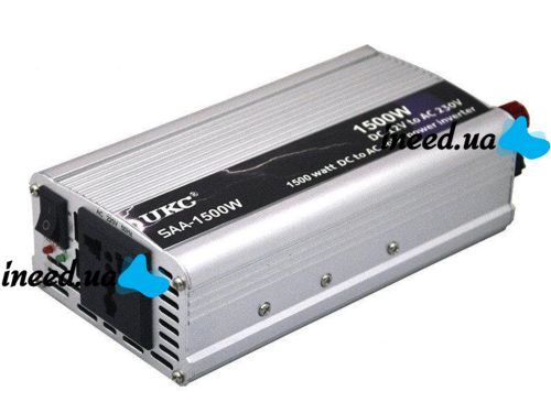 Автомобильный преобразователь напряжения UKC SAA-1500W 12V-230V 1500W авто инвертор в коробке