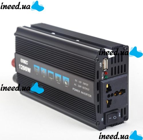 Автомобильный инвертор UKC SSK 1200W преобразователь напряжения, 12В 220В 1200Вт