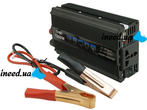 Автомобильный инвертор UKC SSK 1200W преобразователь напряжения, 12В 220В 1200Вт