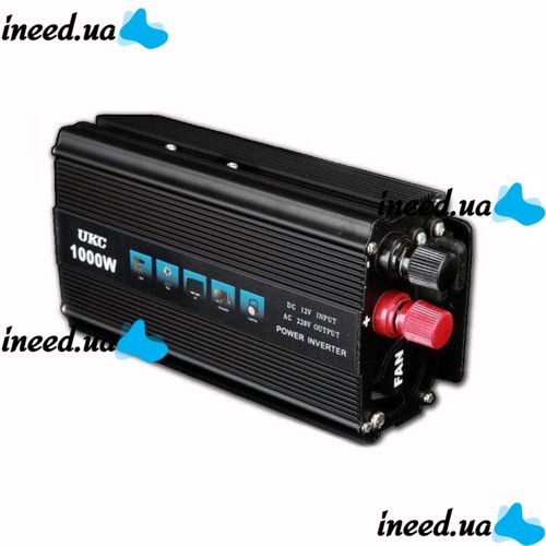Автомобильный инвертор UKC AC/DC 12V-220V 1000W, авто преобразователь тока 12В 220В 1000Вт (12V 220V)