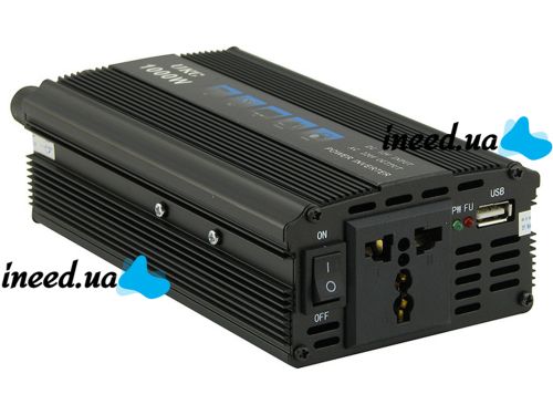 Автомобильный инвертор UKC AC/DC 12V-220V 1000W, авто преобразователь тока 12В 220В 1000Вт (12V 220V)