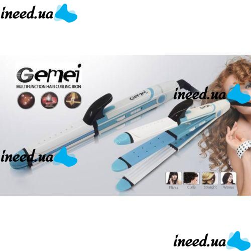 Утюжок выпрямитель плойка для укладки волос гофре 3 в 1 Gemei GM-2921