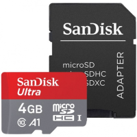 Карта памяти microSD SanDisk Ultra 4GB class 10 c переходником SDHC адаптер SDXC