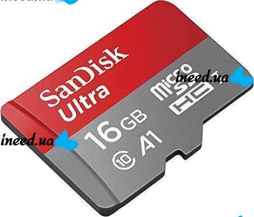 Карта памяти microSD SanDisk Ultra 16GB class 10 c переходником SDHC адаптер SDXC