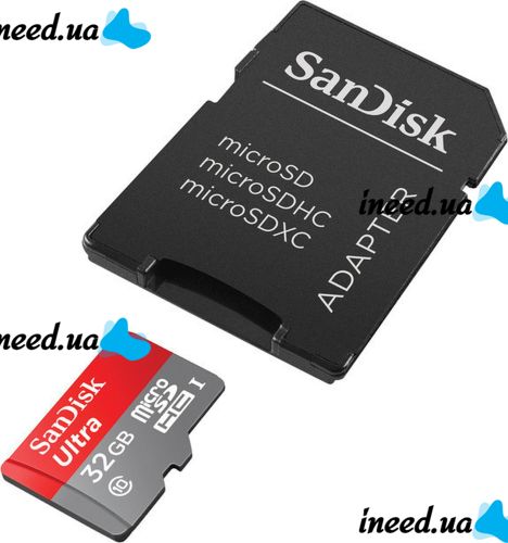 Карта памяти microSD SanDisk Ultra 32GB class 10 c переходником SDHC адаптер SDXC