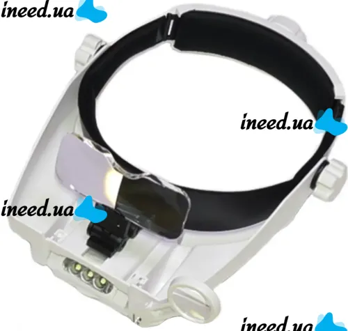 Бинокулярные налобные очки лупа с LED подсветкой MG82000M и набором увеличительных линз 1x, 1.5x, 2.0x, 2.5x, 3.5x, комбинирование Бинокуляр