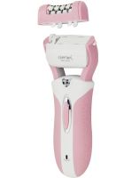Беспроводная электробритва Gemei GM-3052 Pro 3в1 с насадками пемза эпилятор с двойным лезвием для зоны бикини и ног, Женская бритва Gemmy Розовая