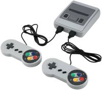 Портативная игровая ретро приставка Dendy 620 игр Денди 8 Bit Super Mini SFC, Детская консоль 8 бит с двумя джойстиками и встроенными играми Серая