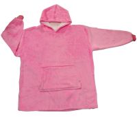 Толстовка-плед с капюшоном Huggle Hoodie Ultra Plush Blanket 2в1 унисекс оверсайз худи плюшевый плед с рукавами на флисе 74Х110 см Розовая