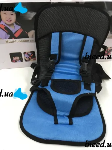 Детское бескаркасное автокресло Multi Function Car Cushion Синий, Универсальное авто кресло ребенку в машину до 25 кг, Удобное автомобильное кресло