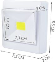Светодиодный настенный LED светильник COB UP! LP-9102E на батарейках light switch беспроводной переносной выключатель, подсветка на магните липучке