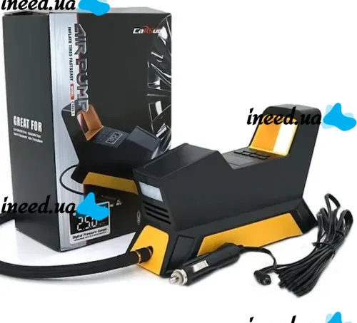 Автомобильный компрессор CarSun Air Pump C1809-1 для подкачки шин 150 PSI от прикуривателя 12V, Насос с цифровым дисплеем и фонариком, Автокомпрессор