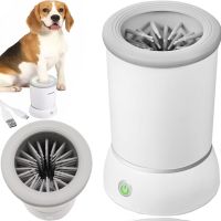 Автоматическая лапомойка Pet Foot Wash 827-6 с силиконовыми щетинками для мытья лап собак и кошек Аккумуляторная мойка стакан очиститель для животных