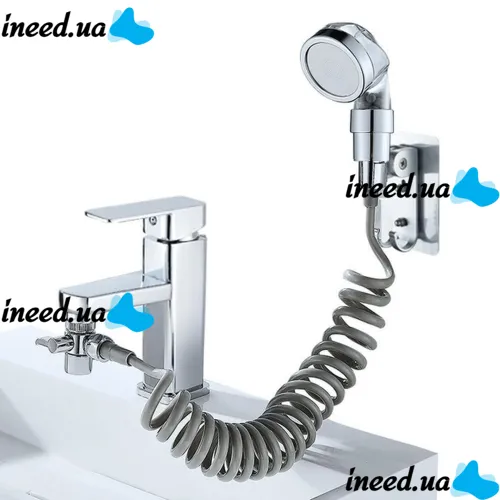 Душевая насадка на кран Mix Shower Mini с гибким шлангом и креплением на смеситель, Душевой комплект с адаптером аэратором для подключения душа