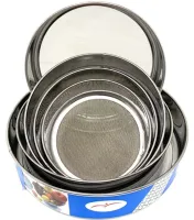 Round Strainer A-Plus BP-1262 Sieve Set for sifting flour and powdered sugar sieves of different diameters 6 pcs for sifting cocoa made of stainless steel
