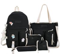School Bag Set 5 in 1 Fashion YY156-2 Backpack, shopper bag, pencil case and cosmetic bag and a bag for small things to school, a teenage satchel with a badge