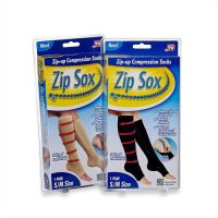 Компрессионные гольфы от варикоза Zip Sox, облегающие лечебные чулки, носки для фиксации лодыжек Зип Сокс со змейкой, Черные S/M, L/XL