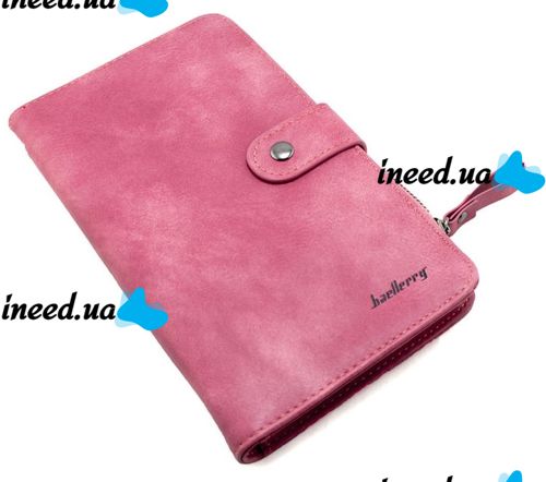Women's purse Baellerry Miracle JC224 Pink clutch with phone Compartment, Women's purse with 17 compartments for bills and coins Pink