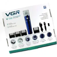 Профессиональная беспроводная машинка для стрижки животных VGR V-098 Pro аккумуляторная для груминга собак и кошек 2 скорости 4 насадки с индикатором