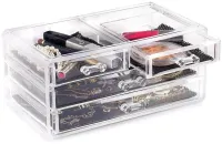 Настольный акриловый органайзер Акриловый Cosmetic Storage Box для косметики и мелочей, Косметический бокс с выдвижными ящиками Прозрачный