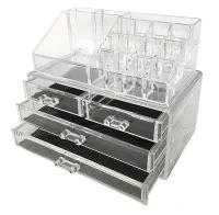 Настольный акриловый органайзер Акриловый Cosmetic Storage Box для косметики и мелочей, Косметический бокс с выдвижными ящиками Прозрачный