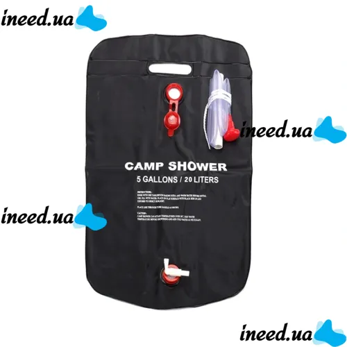 Переносной туристический душ для дачи Easy Camp Solar Shower Bag на 20 л, Походный летний портативный душ, Дачный мобильный резервуар для воды