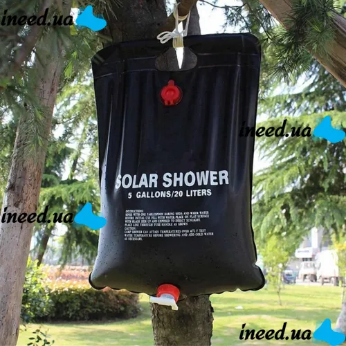 Переносной туристический душ для дачи Easy Camp Solar Shower Bag на 20 л, Походный летний портативный душ, Дачный мобильный резервуар для воды