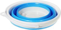 Складное силиконовое ведро на 5 литров Collapsible Bucket Emmer CB-5, туристическое универсальное круглое ведро Supretto с ручкой 5л