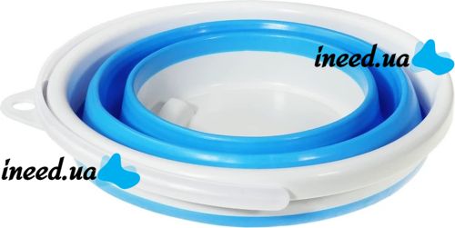 Складное силиконовое ведро на 5 литров Collapsible Bucket Emmer CB-5, туристическое универсальное круглое ведро Supretto с ручкой 5л
