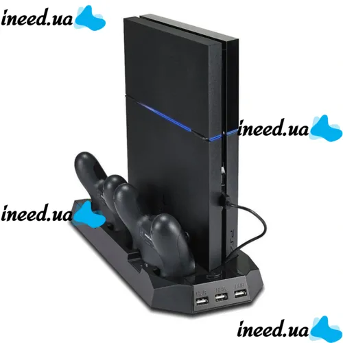 Подставка для игровой приставки PS4 Slim, Pro Skytech 5 в 1 Зарядная док-станция для джойстиков Playstation 4 стенд с охлаждением и usb-хаб