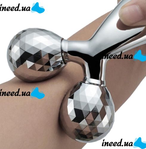3D роликовий масажер для тіла Venko ZL-117 Anti-Cellulite антицелюлітний ручний ліфтинг для шкіри обличчя підборіддя шиї тіла, водонепроникний прилад