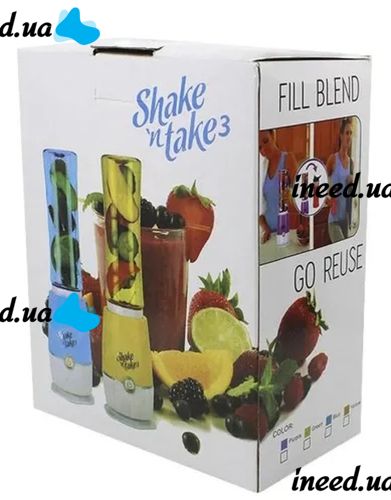 Портативный Блендер Shake n take MP-K 019 универсальный коктейль фреш - микс, Компактный шейкер 500 мл для приготовления коктейлей и смузи от сети