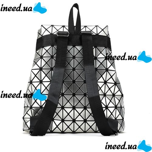 Спортивный женский геометрический рюкзак, Bao Bao Geometric Issey Miyake Silver Style, Маленький модный серебристый портфель Бао Бао из экокожи