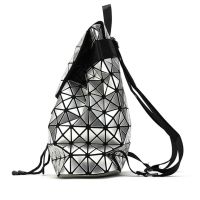 Спортивный женский геометрический рюкзак, Bao Bao Geometric Issey Miyake Silver Style, Маленький модный серебристый портфель Бао Бао из экокожи