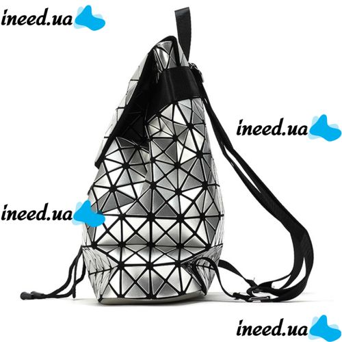 Спортивный женский геометрический рюкзак, Bao Bao Geometric Issey Miyake Silver Style, Маленький модный серебристый портфель Бао Бао из экокожи