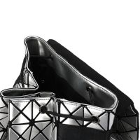 Спортивный женский геометрический рюкзак, Bao Bao Geometric Issey Miyake Silver Style, Маленький модный серебристый портфель Бао Бао из экокожи