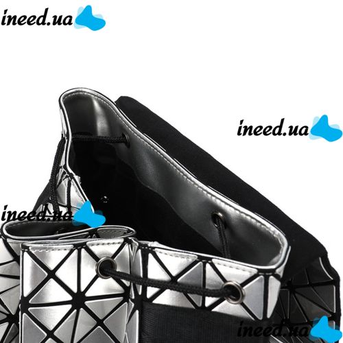 Спортивный женский геометрический рюкзак, Bao Bao Geometric Issey Miyake Silver Style, Маленький модный серебристый портфель Бао Бао из экокожи
