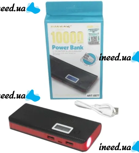Портативное зарядное устройство PINENG PN-968 Power Bank 10000 mahс LCD дисплеем