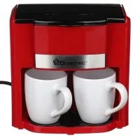 Капельная кофеварка на две чашки Domotec MS-0705 c 2 керамическими чашками, Домашняя электрическая кофемашина для чая и кофе на 0.3 л 500W Красная